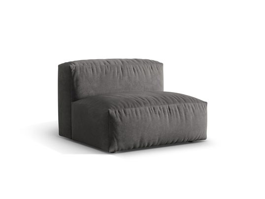 Modul pentru canapea, 1 loc, Martina-120, Micadoni Home, 92x106x75 cm, catifea, gri