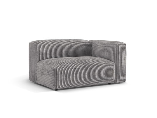 Modul dreapta pentru canapea, 1 loc, Martina-212, Micadoni Home, 160x106x75 cm, velur, gri deschis