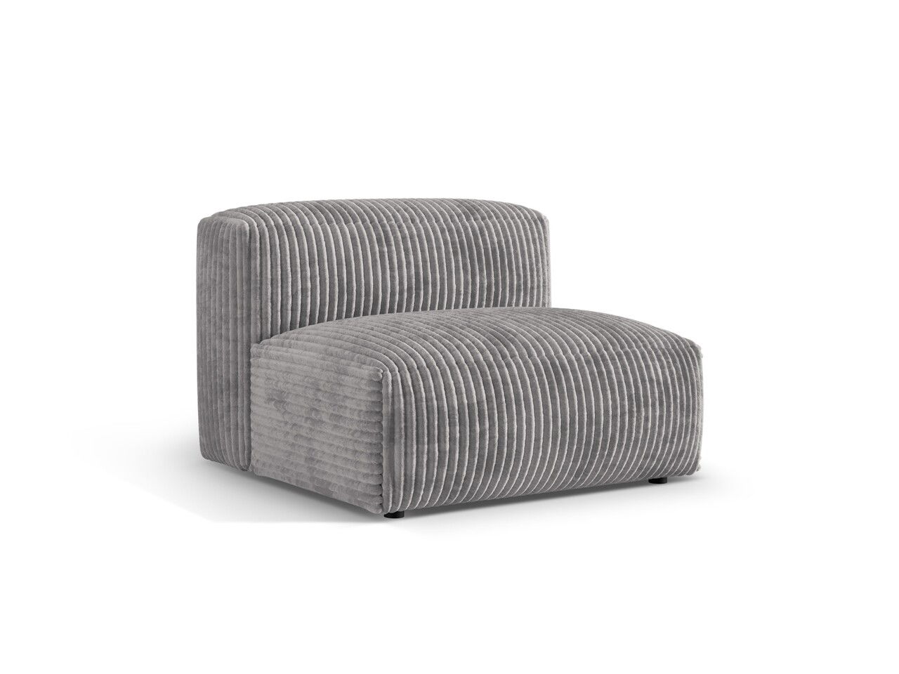 Modul pentru canapea, 1 loc, Martina-212, Micadoni Home, 92x106x75 cm, velur, gri deschis
