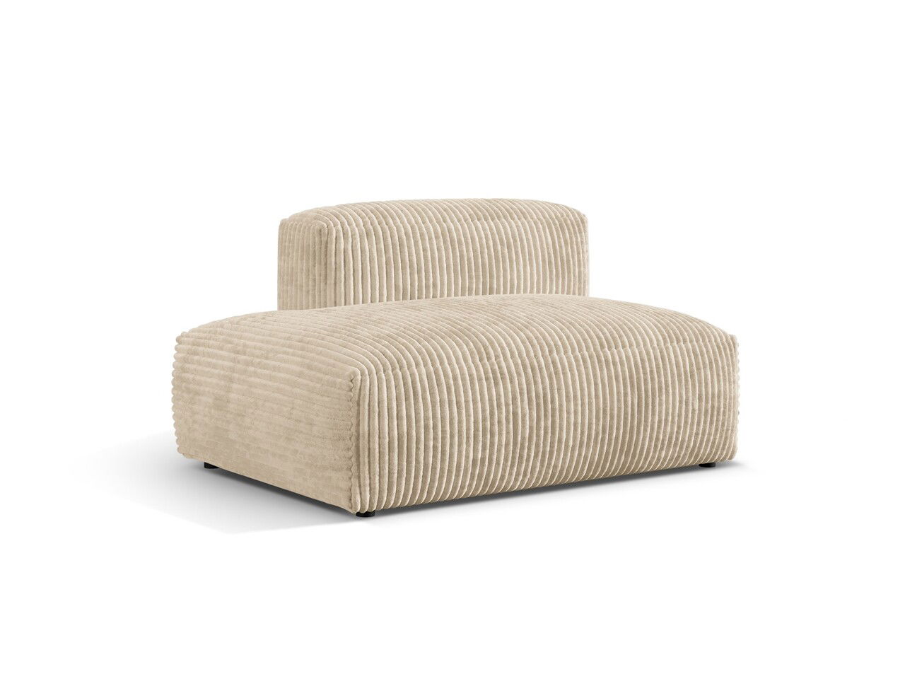 Modul stanga pentru canapea, 2 locuri, Martina-212, Micadoni Home, 133x106x75 cm, velur, bej deschis