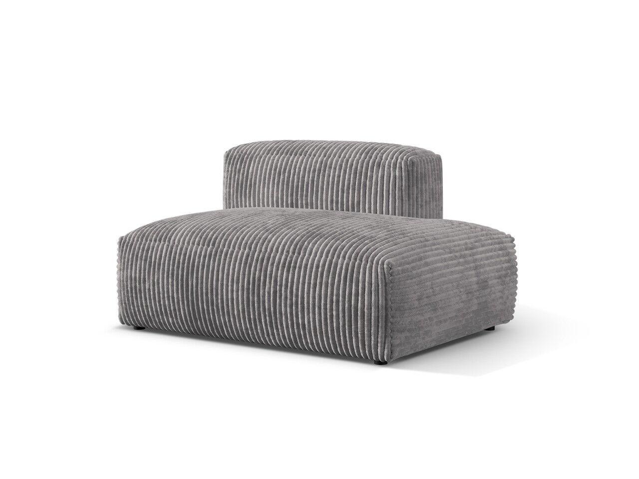 Modul dreapta pentru canapea, 2 locuri, Martina-212, Micadoni Home, 133x106x75 cm, velur, gri deschis