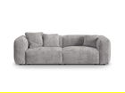 Canapea modulara 3 locuri, Martina-212, Micadoni Home, 240x106x75 cm, velur, gri deschis