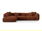 Coltar modular stanga 3 locuri, Martina-212, Micadoni Home, 332x176x75 cm, velur, caramiziu
