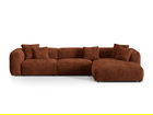 Coltar modular dreapta 3 locuri, Martina-212, Micadoni Home, 332x176x75 cm, velur, caramiziu