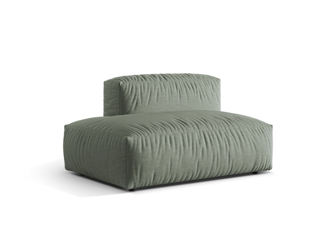 Modul stanga pentru canapea, 2 locuri, Martina-169, Micadoni Home, 133x106x75 cm, tesatura structurata catifelata, verde muschi