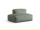 Modul stanga pentru canapea, 2 locuri, Martina-169, Micadoni Home, 133x106x75 cm, tesatura structurata catifelata, verde muschi
