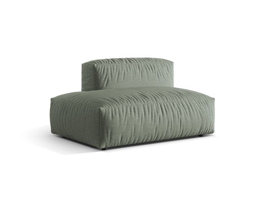 Modul stanga pentru canapea, 2 locuri, Martina-169, Micadoni Home, 133x106x75 cm, tesatura structurata catifelata, verde muschi