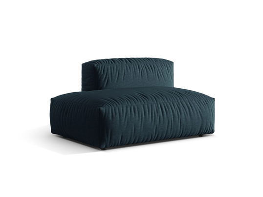 Modul stanga pentru canapea, 2 locuri, Martina-169, Micadoni Home, 133x106x75 cm, tesatura structurata catifelata, albastru jeans