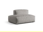 Modul stanga pentru canapea, 2 locuri, Martina-169, Micadoni Home, 133x106x75 cm, tesatura structurata catifelata, gri deschis