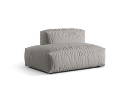 Modul stanga pentru canapea, 2 locuri, Martina-169, Micadoni Home, 133x106x75 cm, tesatura structurata catifelata, gri deschis