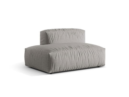 Modul stanga pentru canapea, 2 locuri, Martina-169, Micadoni Home, 133x106x75 cm, tesatura structurata catifelata, gri deschis