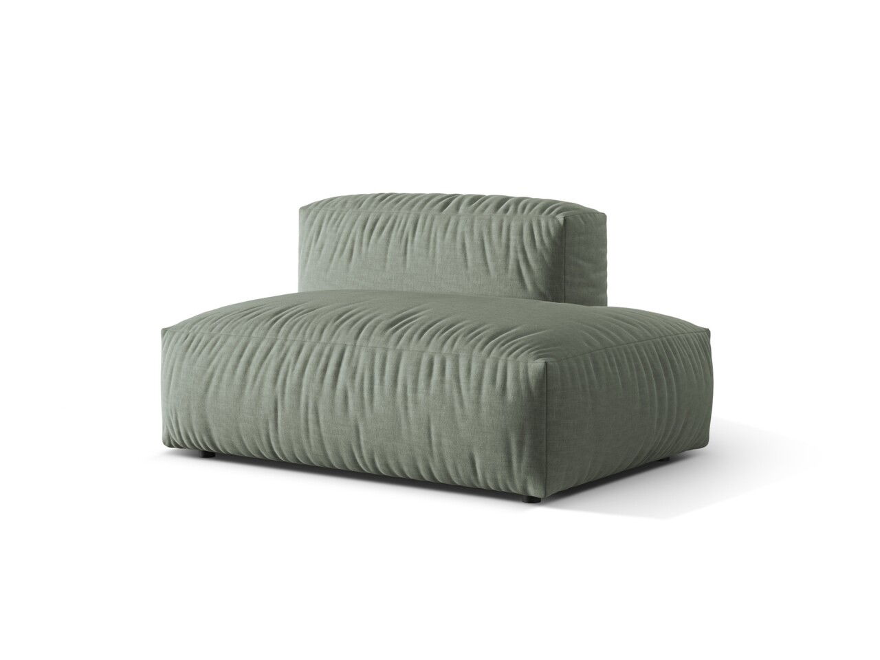 Modul dreapta pentru canapea, 2 locuri, Martina-169, Micadoni Home, 133x106x75 cm, tesatura structurata catifelata, verde muschi