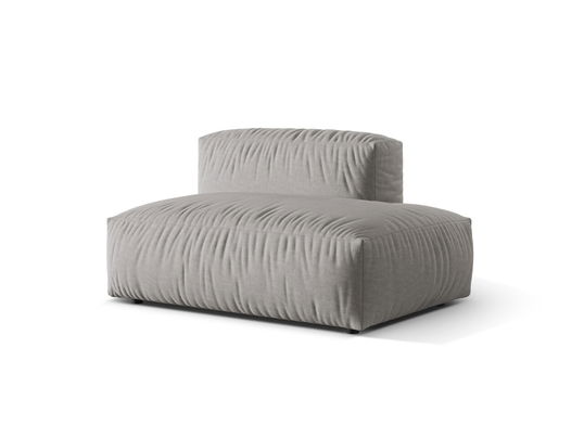 Modul dreapta pentru canapea, 2 locuri, Martina-169, Micadoni Home, 133x106x75 cm, tesatura structurata catifelata, gri deschis