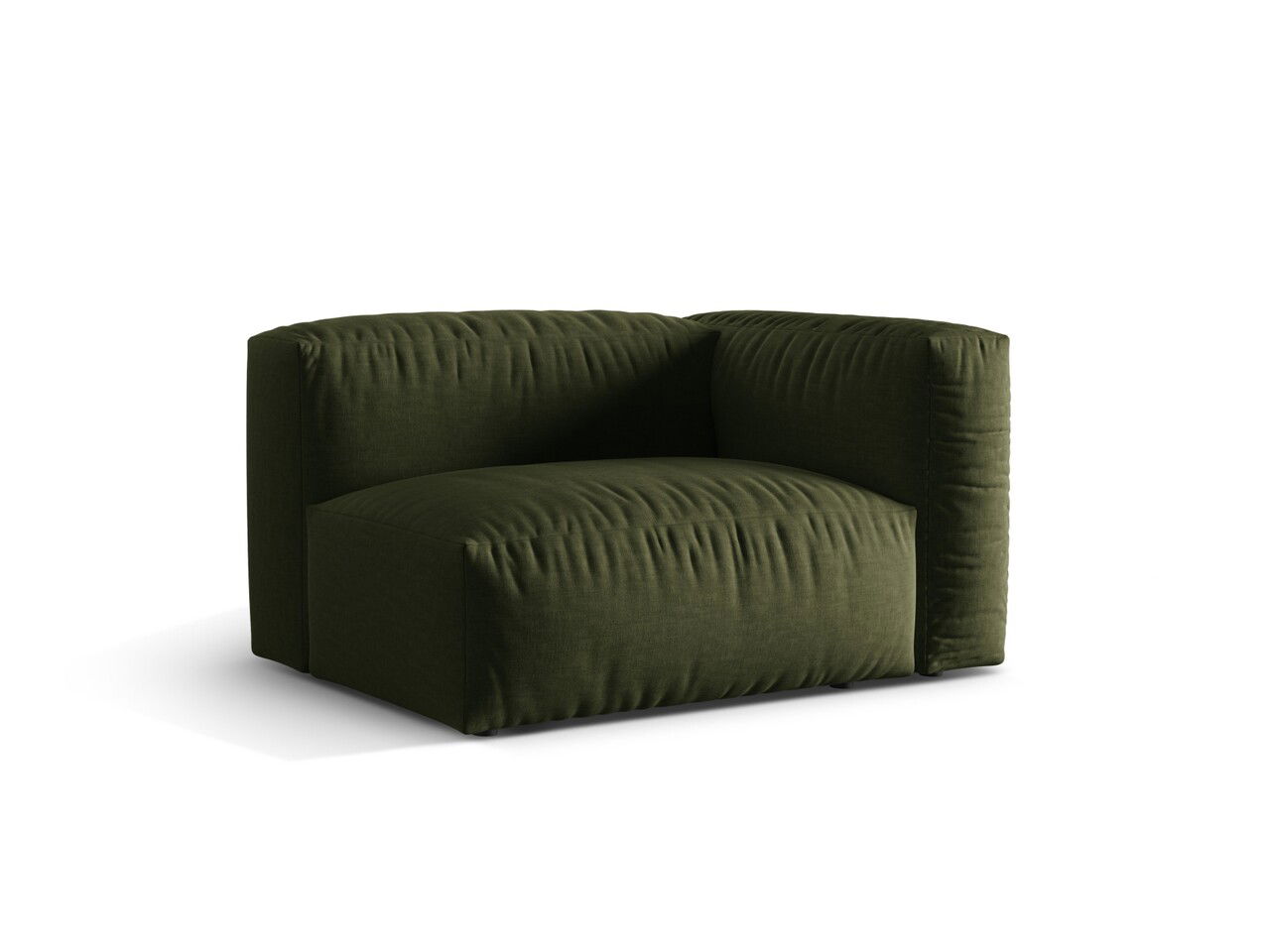 Modul dreapta pentru canapea, 1 loc, Martina-169, Micadoni Home, 121x106x75 cm, tesatura structurata catifelata, verde