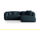 Coltar modular dreapta 2 locuri, Martina-169, Micadoni Home, 283x176x75 cm, tesatura structurata catifelata, albastru jeans