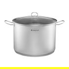 Oala cu capac Acero, Ambition, 38 cm, 30 L, inox/sticla, argintiu