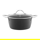 Oala cu capac Curly, Ambition, 20 cm, 2.2 L, aluminiu, negru