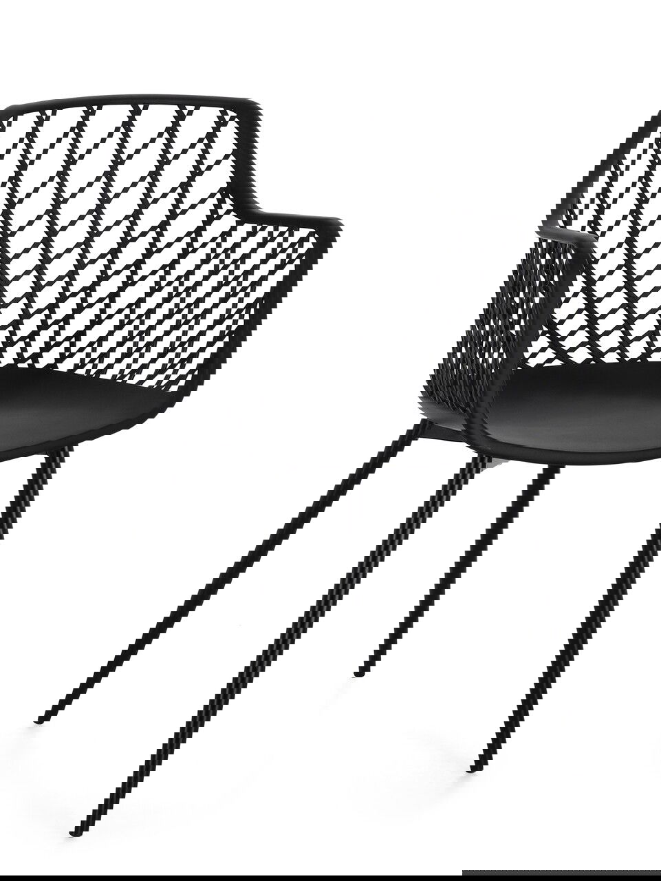 Scaun Optik Total, Bizzotto, 58x54x85.5 cm, polipropilena/otel, negru