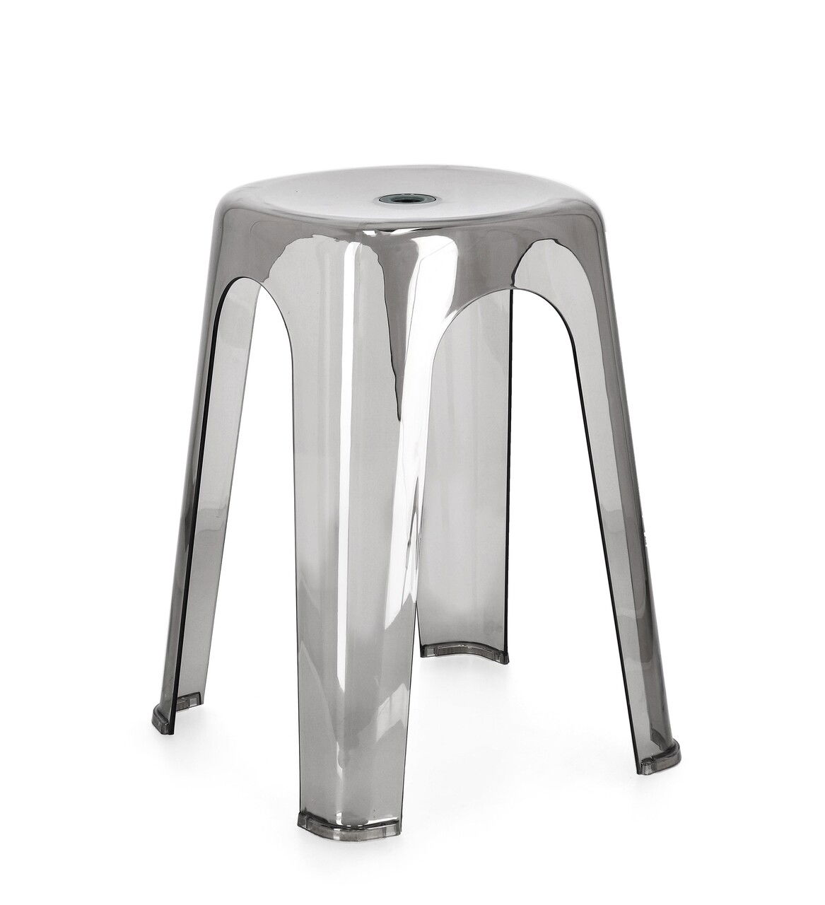 Scaun Sonny, Bizzotto, 34.5x34.5x46.5 cm, polietilena, gri/transparent