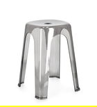Scaun Sonny, Bizzotto, 34.5x34.5x46.5 cm, polietilena, gri/transparent