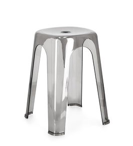 Scaun Sonny, Bizzotto, 34.5x34.5x46.5 cm, polietilena, gri/transparent