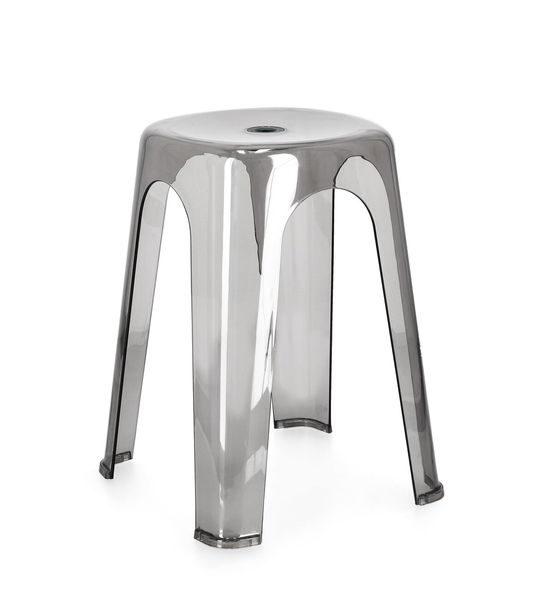 Scaun Sonny, Bizzotto, 34.5x34.5x46.5 cm, polietilena, gri/transparent