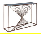 Consola Espiral Coin, Bizzotto, 107x30.5x79 cm, otel/sticla temperata, maro coin