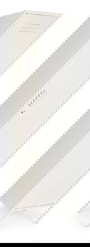 Dulap cu 1 usa Cambridge, Bizzotto, 4 rafturi reglabile, 46x38x185 cm, otel, crem