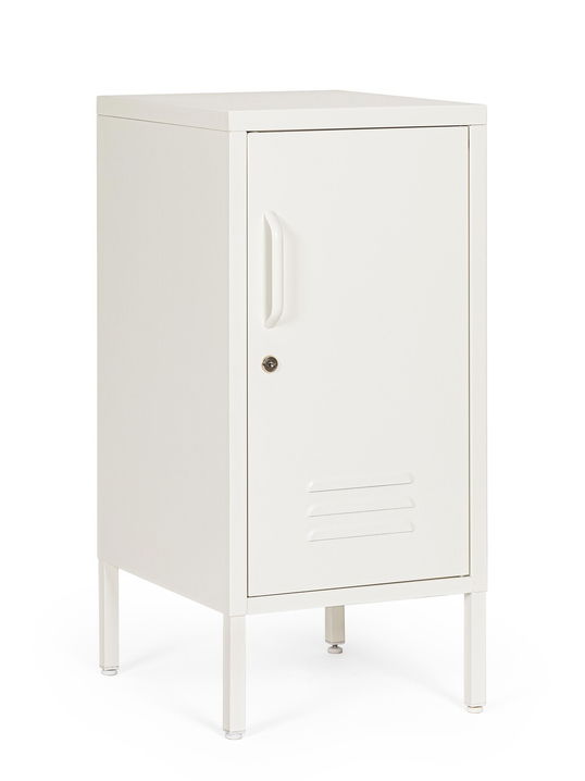 Comoda / noptiera Cambridge, Bizzotto, 2 rafturi reglabile, 40x35x76 cm, otel, crem