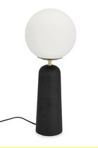 Lampa de masa Delphine, Bizzotto, D20x51 cm, 1 x E27, 15W, metal/sticla, negru