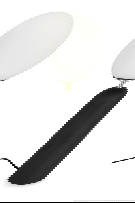 Lampa de masa Delphine, Bizzotto, D20x51 cm, 1 x E27, 15W, metal/sticla, negru