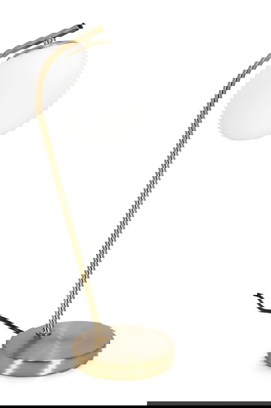 Lampa de masa Delphine, Bizzotto, 22x16x51 cm, 1 x E14, 15W, metal/sticla, auriu