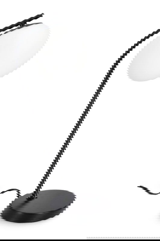 Lampa de masa Delphine, Bizzotto, 22x16x51 cm, 1 x E14, 15W, metal/sticla, negru