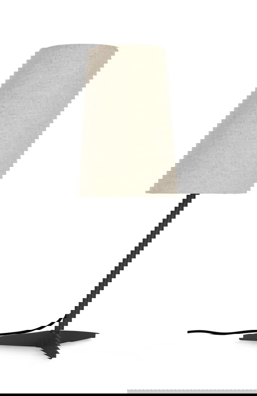 Lampa de masa Assam, Bizzotto, D22x60 cm, 1 x E27, 40W, metal/bumbac/in, negru/bej