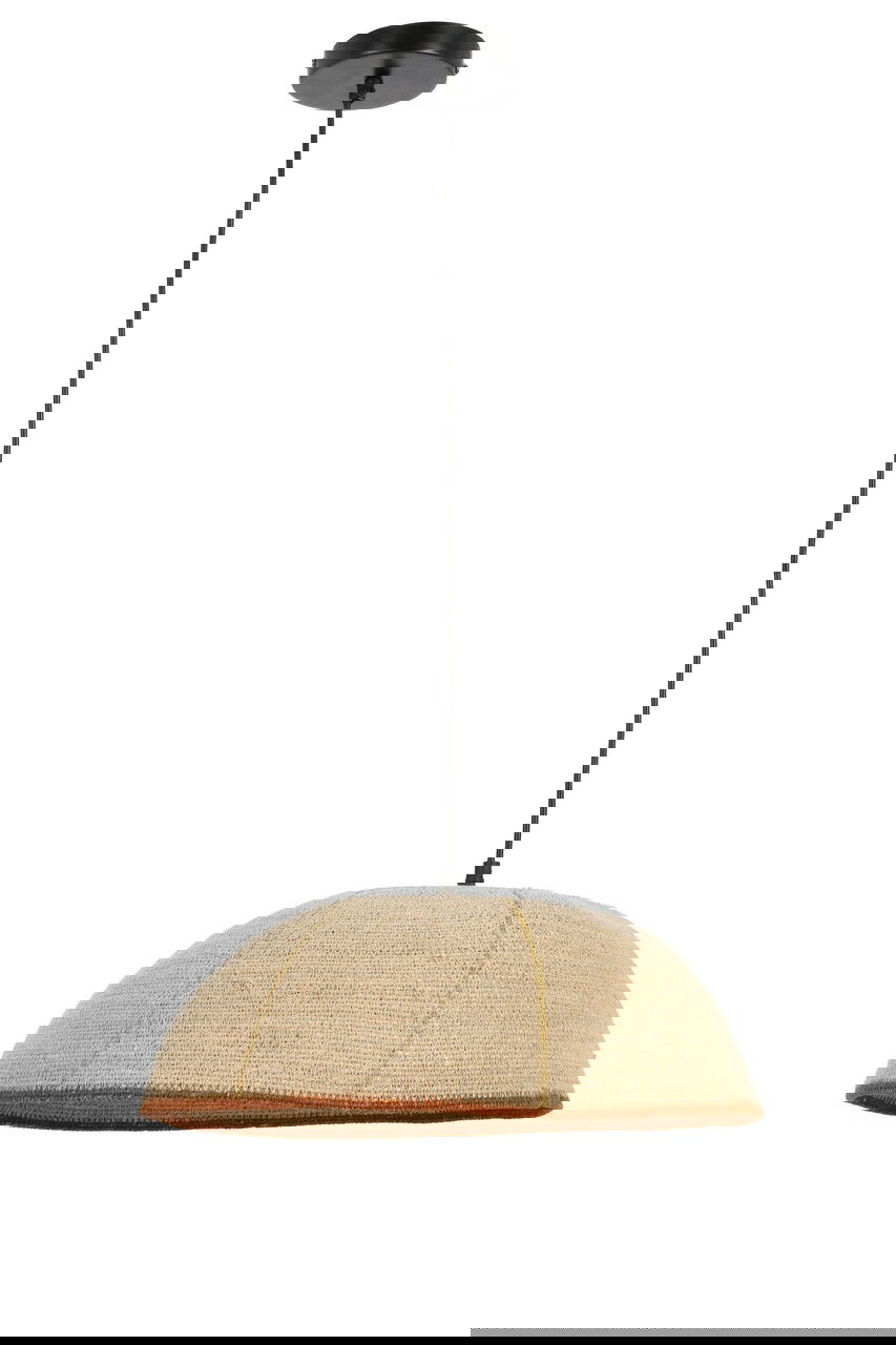 Lustra Tuy, Bizzotto, D40x16 cm, 1 x E27, 25W, zambila de apa impletita, lucrat manual, natural/maro