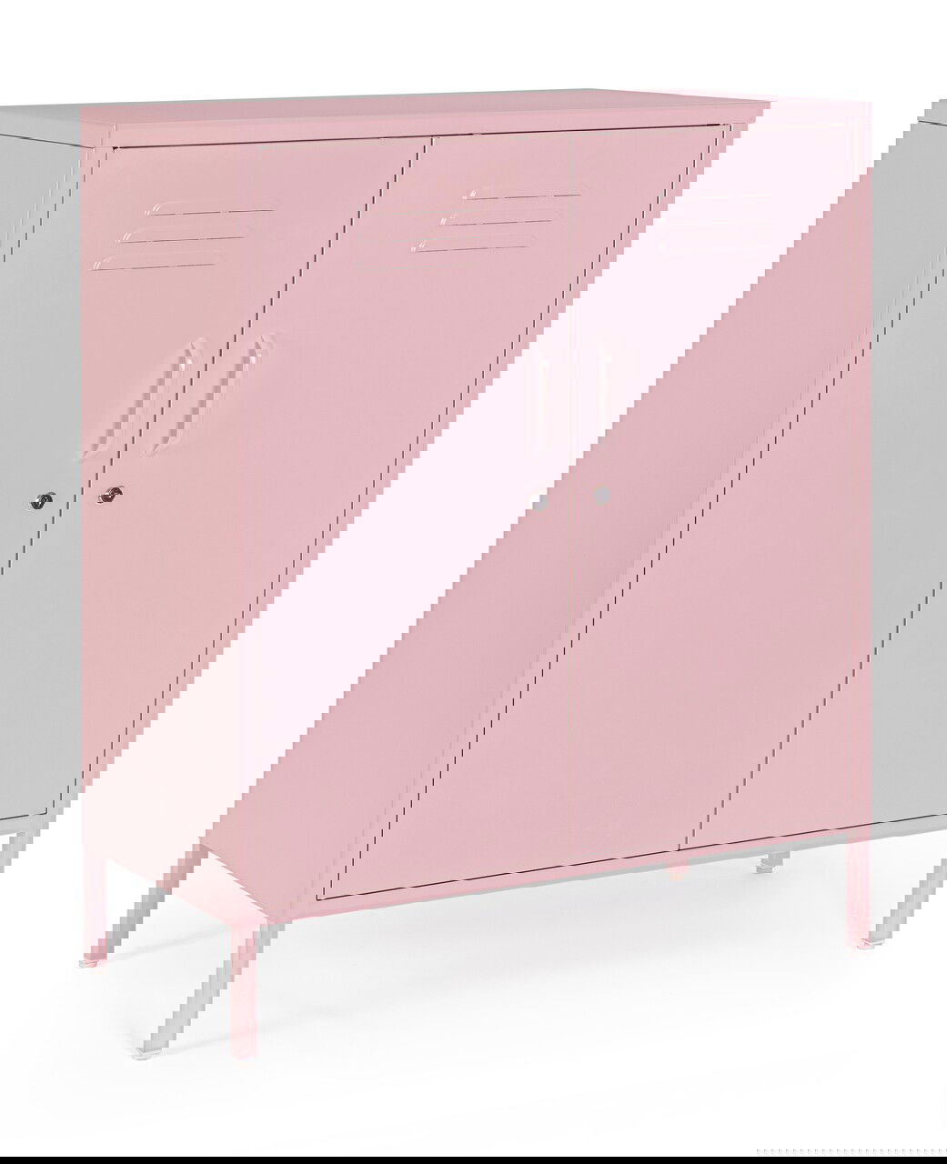 Bufet inferior Cambridge, Bizzotto, 2 rafturi reglabile, 80x40x101.5 cm, otel, roz pastel