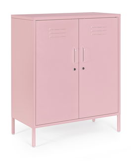 Bufet inferior Cambridge, Bizzotto, 2 rafturi reglabile, 80x40x101.5 cm, otel, roz pastel