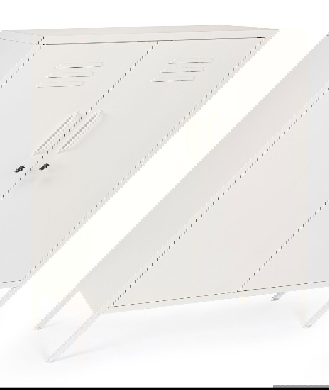 Bufet inferior Cambridge, Bizzotto, 2 rafturi reglabile, 80x40x101.5 cm, otel, crem