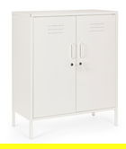 Bufet inferior Cambridge, Bizzotto, 2 rafturi reglabile, 80x40x101.5 cm, otel, crem