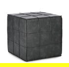 Taburet Larisa, Bizzotto, 43x43x43 cm, MDF/piele ecologica, gri inchis