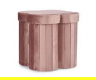Taburet cu spatiu de depozitare Jocelyn, Bizzotto, 40x40x40 cm, MDF/catifea, roz antic