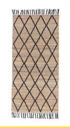 Covor Shaila, Bizzotto, 70x140 cm, iuta, natural/negru