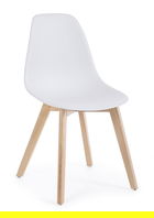 Scaun System, Bizzotto, 51.5x46.5x86 cm, lemn de fag/polipropilena, alb