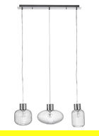 Lustra Showy, Bizzotto, 85x30x120 cm, 3 x E27, 60W, otel/sticla, transparent/argintiu