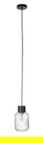 Lustra Showy, Bizzotto, D15x120 cm, 1 x E27, 60W, otel/sticla, transparent/negru