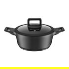 Oala cu capac Enzo, Ambition, 20 cm, 2.3 L, aluminiu, negru