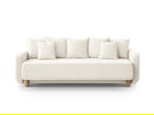 Canapea extensibila 3 locuri, cu lada depozitare, Elen-211, Micadoni Home, 231x106x86 cm, tesatura structurata chenille, ivoriu