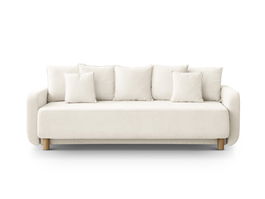 Canapea extensibila 3 locuri, cu lada depozitare, Elen-211, Micadoni Home, 231x106x86 cm, tesatura structurata chenille, ivoriu