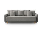Canapea extensibila 3 locuri, cu lada depozitare, Elen-211, Micadoni Home, 231x106x86 cm, tesatura structurata chenille, gri