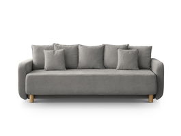 Canapea extensibila 3 locuri, cu lada depozitare, Elen-211, Micadoni Home, 231x106x86 cm, tesatura structurata chenille, gri